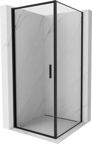 Mexen Exo-B cabina doccia a battente 90 x 90 cm, trasparente, nera - 817-090-090-70-00