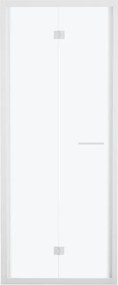 Porta doccia pieghevole L 67-71 cm x H 195 cm per nicchia in vetro smerigliato SP. 6 mm, profilo opaco bianco, serie Record