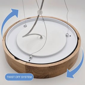 Brilagi - Lampadario LED RGBW dimmerabile CARVALHO 3xE27/15W/230V Wi-Fi rovere Ø 47,5 cm