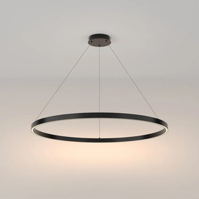 Lampadario A Sospensione Moderno Rim Alluminio Nero 1 Luce Led 61W