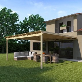 Copertura per pergola in legno Flamingo / Eagle 594 x 594 cm marrone