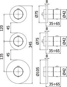 Paffoni Modular Box Mde018st Set Esterno doccia Termostatico ad Incasso 2 Funzioni Senza Parte Incasso Steel Acciaio