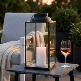 CAROLINE - lanterna in vetro e acciaio