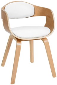 Sedia Per Ospiti Kingston İn Ecopelle: Eleganza E Comfort Perfetto / Natura/weiß