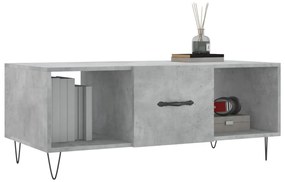 Tavolino salotto grigio cemento 102x50x40 cm legno multistrato