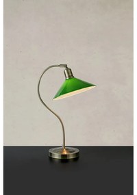 Lampada da tavolo verde e color ottone con paralume in vetro (altezza totale 49 cm) Vela – Markslöjd