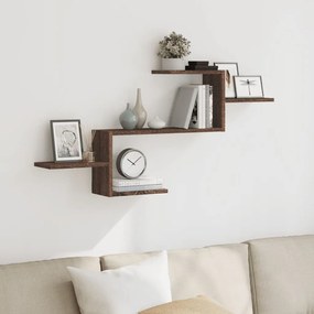 Scaffale A Parete Rovere Marrone 104x15x49 Cm İn Truciolato /