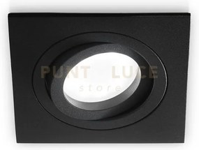 Gfa042- faretto quadrato in alluminio orietabile colore nero 9,4cm ...
