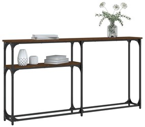 Tavolo consolle rovere marrone 145x22,5x75 cm legno multistrato