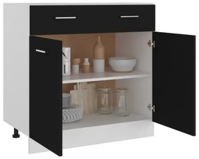 Armadio con Cassetto Nero 80x46x81,5 cm in Truciolato