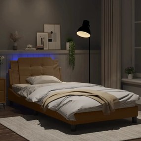 Giroletto con luci led cappuccino 100x200 cm in similpelle