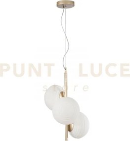 Lampadario a sospensione ripple oro 3 luci attacco e27 32,5x32,5x16...
