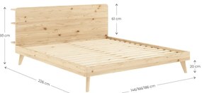 Letto matrimoniale in legno di pino con griglia 180x200 cm Retreat - Karup Design