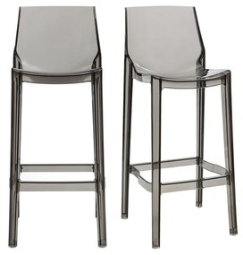 Sgabelli da bar design grigio fumé set di 2 YLAK