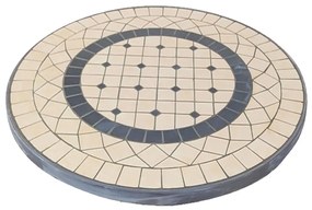 VENTUS - tavolo da giardino in ferro con piano in mosaico Ø 90