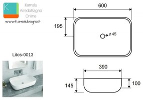 Kamalu - lavabo da appoggio 60cm linee arrotondate litos-0013