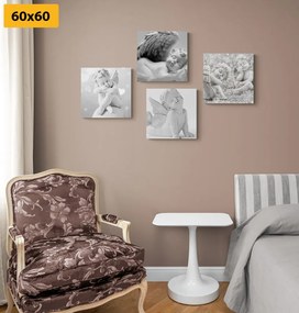 Set di quadri – Armonia degli angeli in bianco e nero