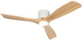 Ventilatore da soffitto bianco con legno incluso LED con telecomando - Jerri