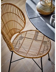 Sedia da pranzo di colore naturale in rattan Fiore – Bloomingville
