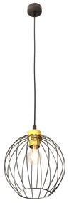 Sospensione Minimal Industrial Hathor 1 Luce Nera E Oro