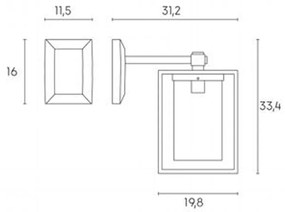 Applique Esterno Contemporanea Domus Alluminio E Termoplastica Nero 1 Luce E27