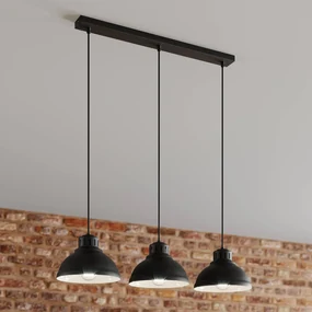 Luminex Lampada sospensione Sven, 3 luci, nero