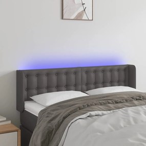 Testiera A Led Grigio 147x16x78/88 Cm İn Similpelle /