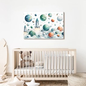 Quadro su tela – Razzo tra i pianeti