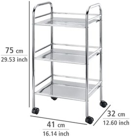 WENKO 12285100 - Carrello EXCLUSIVE 41x75 cm cromo lucido