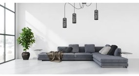 Lampadario a sospensione con filo AVALO 3xE27/60W/230V ragno grigio/nero
