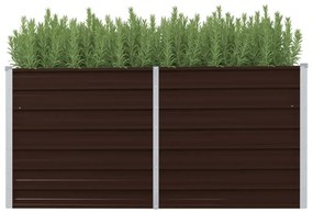 Letto Rialzato Giardino Marrone 160x40x77 Cm İn Acciaio Zincato /