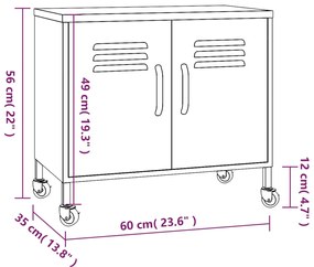 Armadietto Antracite 60x35x56 cm in Acciaio