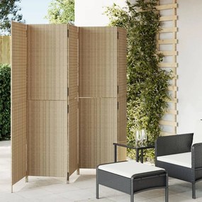 Divisorio Per Ambienti A 5 Pannelli Beige İn Polyrattan /