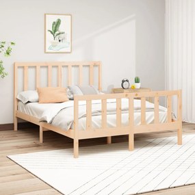 Letto Senza Materasso 140x190 Cm İn Legno Massello Di Pino /