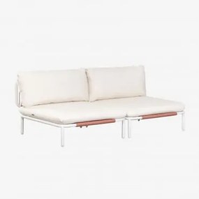 Divano da giardino componibile in 2 pezzi Roubly Mousse terracotta - Sklum