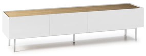 Tavolo TV in rovere decorato in bianco e naturale 180x45 cm Arista - Teulat