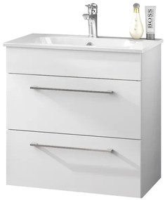 Mobile sottolavabo e lavabo Giò laccato bianco L 61 x H 61.5 x P 40 cm 1 vasca 2 cassetti