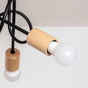 Lampadario a plafone OXFORD 5xE27/15W/230V, finitura pino/nero