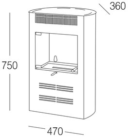 Stufa 3000W a Bioetanolo ventilata 3 velocità Ruby Elegance Bordeaux