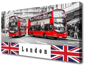Stampa quadro su tela Arte dell'autobus di Londra 100x50 cm