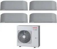 Climatizzatore Condizionatore Toshiba Quadri Split Inverter serie HAORI 10+10+10+10 (9+9+9+9) RAS-4M27U2AVG-E R-32 Wi-Fi Integrato 10000+10000+10000+10000 (9000+9000+9000+9000) Grigio Chiaro