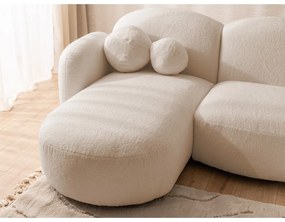 Divano angolare marrone chiaro (a U) con rivestimento in bouclé Orbit – Ropez