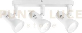 Spot carrera bianco 3 luci attacco e27 39x37x18,7cm in metallo orie...