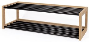 Scarpiera in metallo nero/naturale Slussen - Woodman