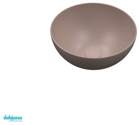 Lavabo D'Appoggio In Ceramica Finitura Rosa Opaco Da Diam.40 cm