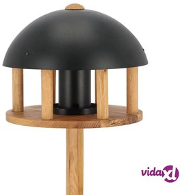Esschert Design Casetta per Uccelli con Silo e Tetto Rotondo Nero