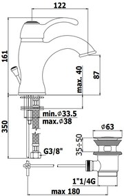 Paffoni Flavia Fa071 Miscelatore Lavabo monocomando con leva curva Senza Scarico Cromo