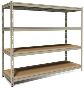 Scaffale in kit 4 ripiani L 210 x P 70 x H 180 cm grigio, portata per ripiano 400 kg