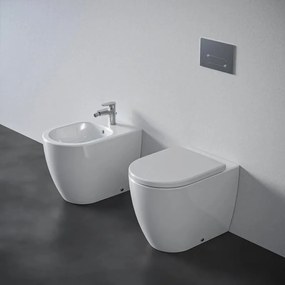 Coppia sanitari filomuro scarico a parete IDEAL STANDARD Ellisse bianco lucido WC: P 35 x L 32 x H 36 cm, bidet: P 35 x L 32 x H 36 cm