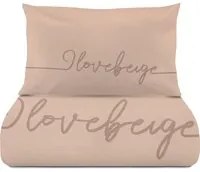 Parure copripiumino singolo I love beige Quotes